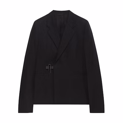 GIVENCHY U-Lock SS23 Black Wool Slim-Fit Suit Blazer. BM30B21YBH-001