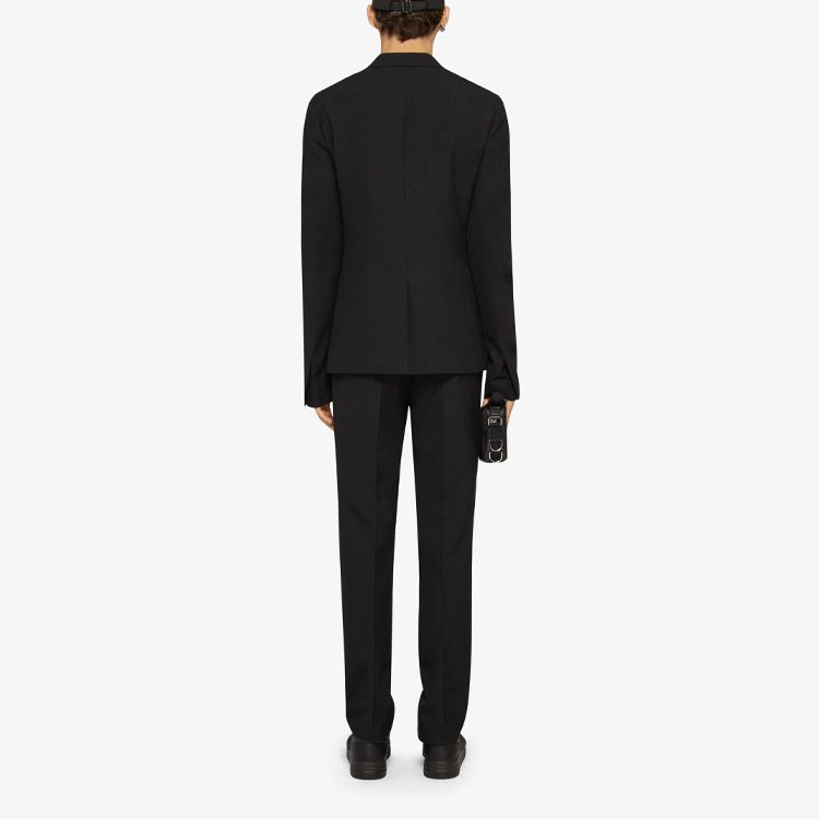 Shop GIVENCHY U-Lock SS23 黑色羊毛修身西裝外套。 BM30B21YBH-001