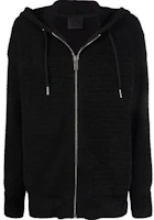 Givenchy Unisex Solid Color Zip-Up Hoodie Black BW00DF4ZAG-001 Givenchy Unisex Solid Color Zip-Up Hoodie Black BW00DF4ZAG-001