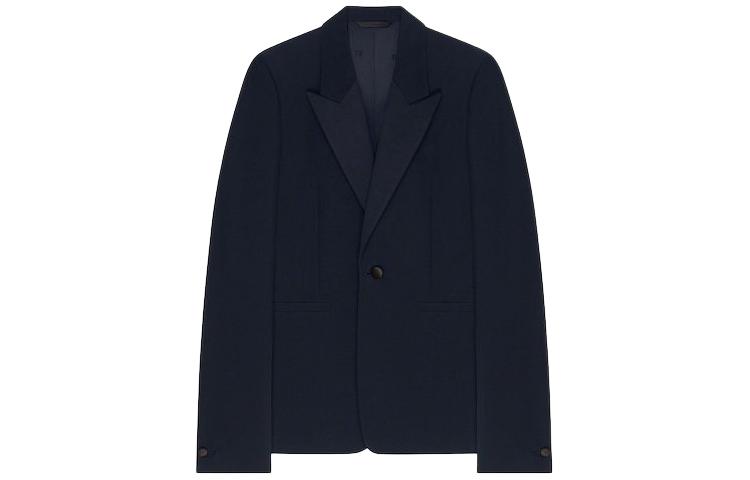 Givenchy V-Neck Navy Blue Button-Up Jacket BM30EW14DL-403