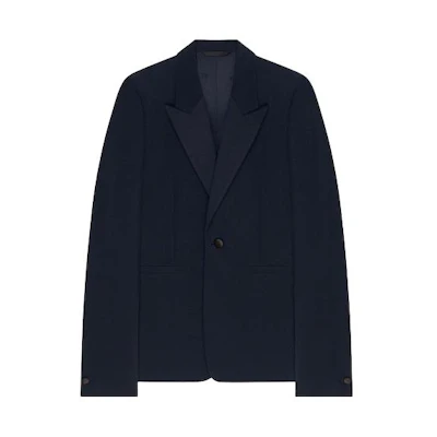 Givenchy V-Neck Navy Blue Button-Up Jacket BM30EW14DL-403