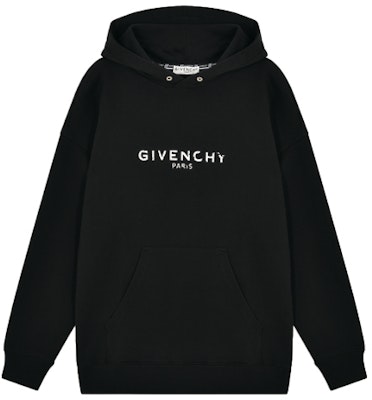 GIVENCHY Vintage Logo Print Classic Hoodie Black BM700R30AF-001 Buy GIVENCHY Vintage Logo Print Classic Hoodie Black BM700R30AF-001