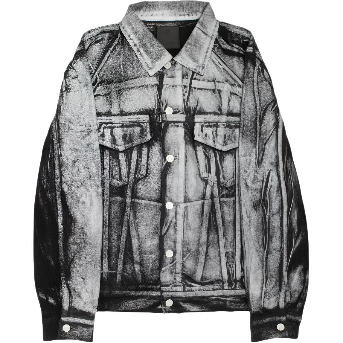 Givenchy Washed Denim Single-Breasted Jacket Unisex Black/Grey BM012D5Y4X-002