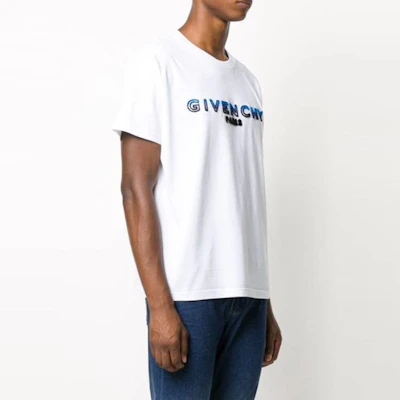 纪梵希白蓝色短袖T恤带标志 BM70UY3002-114 Shop 纪梵希白蓝色短袖T恤带标志 BM70UY3002-114