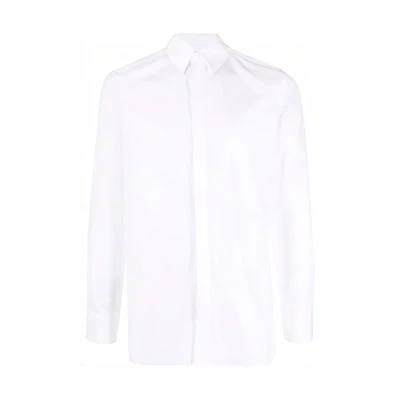 GIVENCHY White Button-Up Shirt with Pointed Collar and Long Sleeves. BM60PQ109F-100