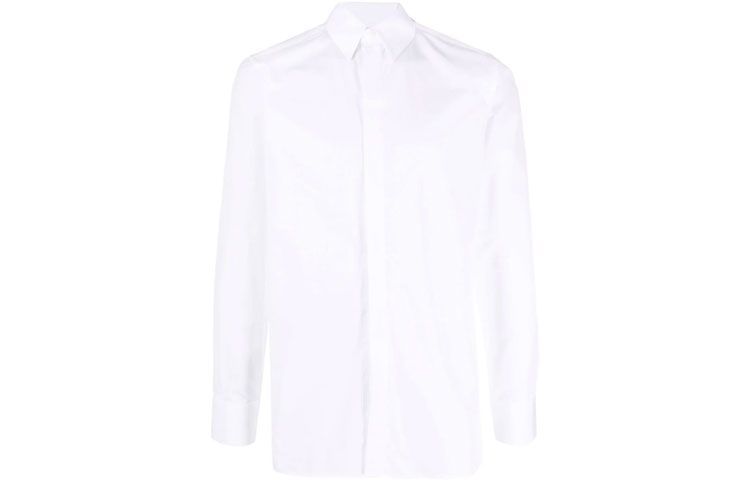 Order GIVENCHY Kemeja Putih dengan Kerah Lancip dan Lengan Panjang. BM60PQ109F-100