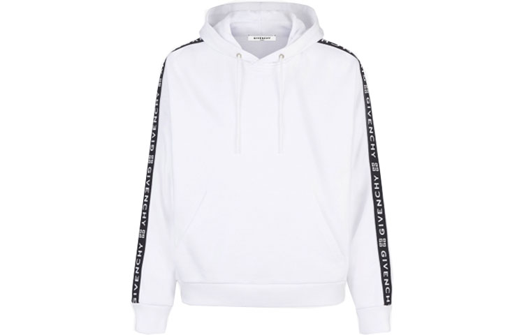 Givenchy White Cotton Striped Logo Hoodie. BMJ02K30AF-100 圖 2