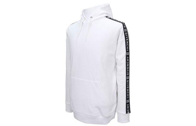 Givenchy White Cotton Striped Logo Hoodie. BMJ02K30AF-100 圖 4