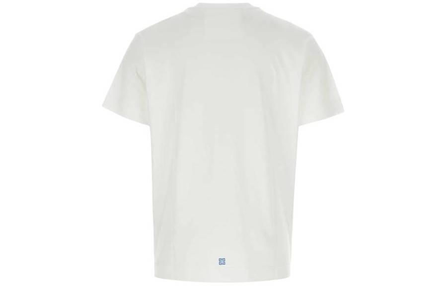 Givenchy White Crewneck T-Shirt with Lettering and Animal Print for Men. BM716R3YFH-100 圖 3