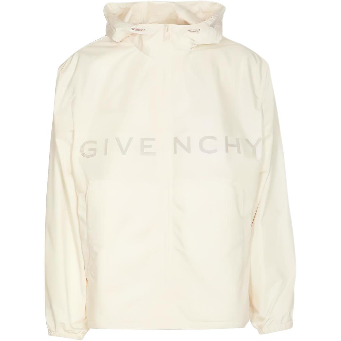 Givenchy White Hooded Zip-Up Letter Logo Jacket BM011313YT-130