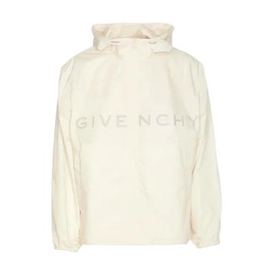 Givenchy White Hooded Zip-Up Letter Logo Jacket BM011313YT-130