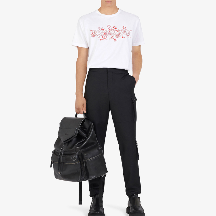 Givenchy White Letter Print Short Sleeve T-Shirt BM710W3002-100 圖 4