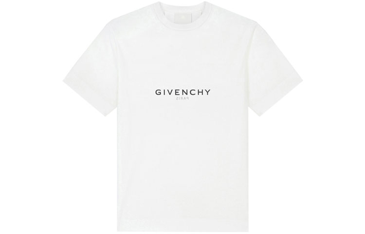 Givenchy White Logo Letter Print Crew Neck Loose Fit T-Shirt BM71533Y6B-100 圖 2