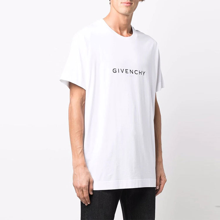 Givenchy White Logo Letter Print Crew Neck Loose Fit T-Shirt BM71533Y6B-100 圖 6