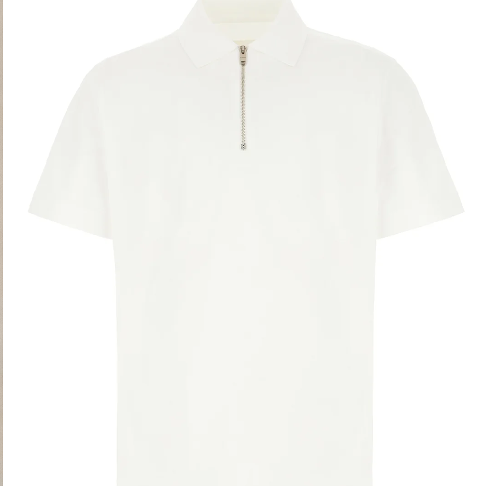Givenchy White Logo Zip Short Sleeve Polo Shirt BM714D3Y63-100