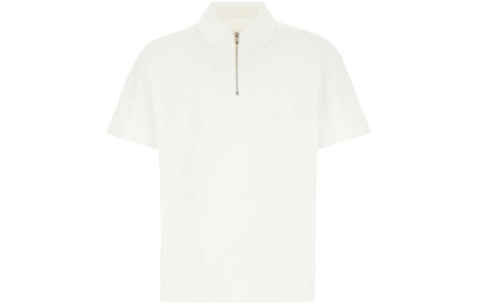 Order Givenchy Polo Shirt Lengan Pendek Logo Putih dengan Ritsleting BM714D3Y63-100