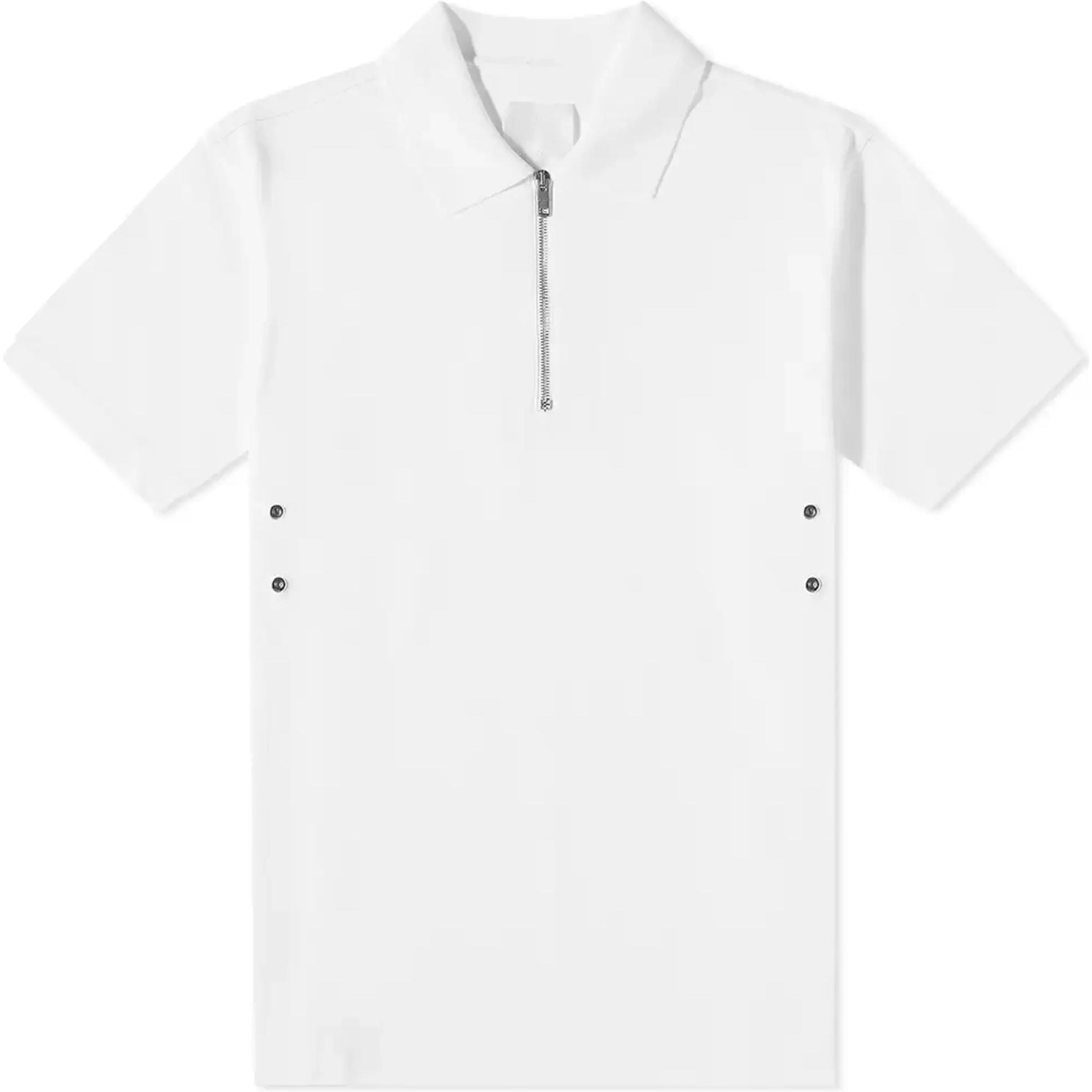 Lookbook Givenchy Polo Shirt Lengan Pendek Logo Putih dengan Ritsleting BM714D3Y63-100