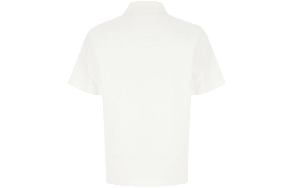 Shop Givenchy Polo Shirt Lengan Pendek Logo Putih dengan Ritsleting BM714D3Y63-100