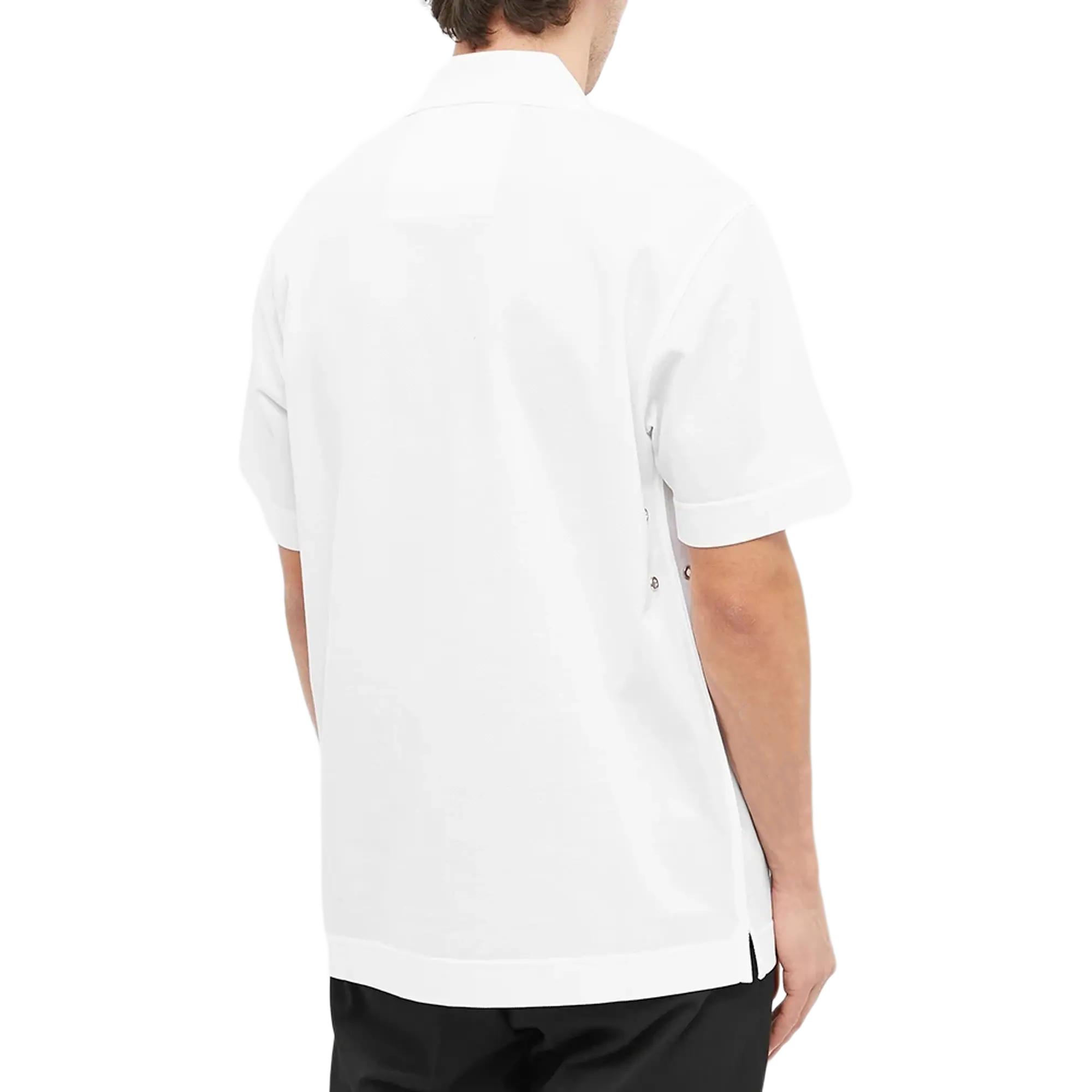 Details for Givenchy Polo Shirt Lengan Pendek Logo Putih dengan Ritsleting BM714D3Y63-100