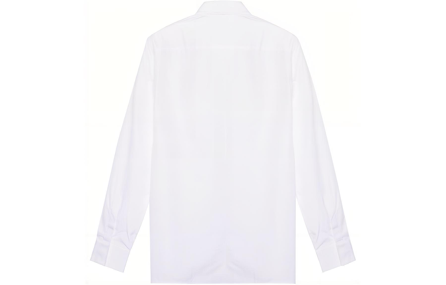 Lookbook GIVENCHY Kemeja Lengan Panjang Putih dengan Logo Solid Desain Kasual BM60PU109F-119