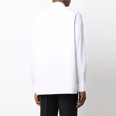 GIVENCHY Kemeja Lengan Panjang Putih dengan Logo Solid Desain Kasual BM60PU109F-119 Purchase GIVENCHY Kemeja Lengan Panjang Putih dengan Logo Solid Desain Kasual BM60PU109F-119