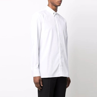 GIVENCHY Kemeja Lengan Panjang Putih dengan Logo Solid Desain Kasual BM60PU109F-119 Details for GIVENCHY Kemeja Lengan Panjang Putih dengan Logo Solid Desain Kasual BM60PU109F-119