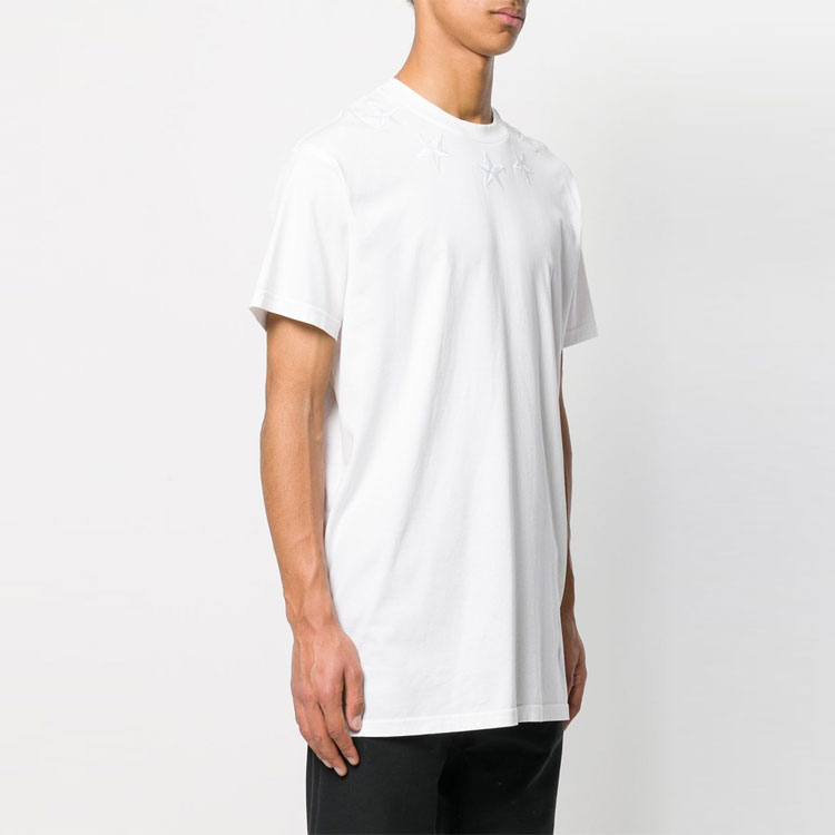 GIVENCHY White Loose Fit T-Shirt with Star Embroidery BM701L3Y03-100 圖 3