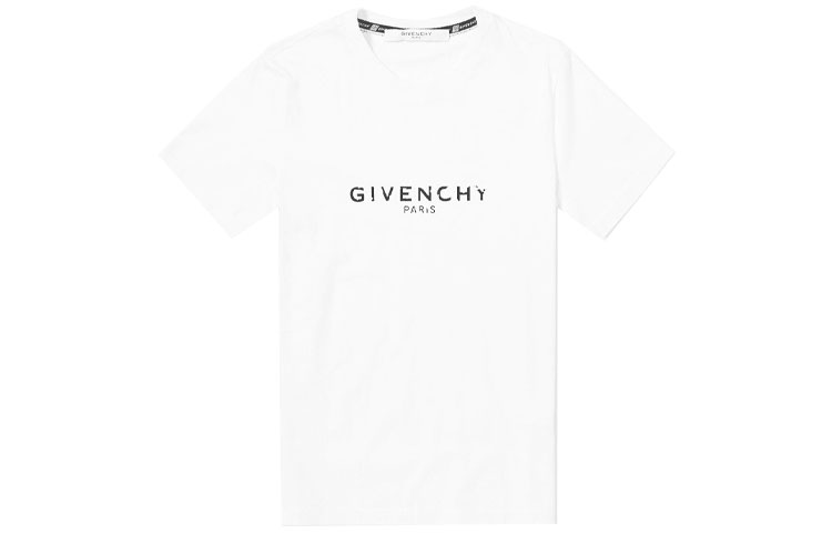 Givenchy White Short Sleeve Logo Print Crew Neck T-Shirt BM70K93002-100