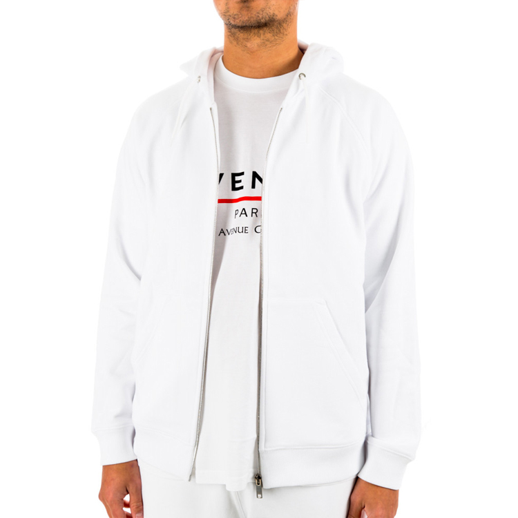 Sizing 纪梵希白色纯色拉链连帽衫 BMJ03K30AF-100