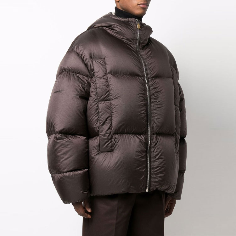 GIVENCHY Winter Brown Hooded Zip-Up Puffer Jacket Casual Loose Fit BM00T213T4-201 圖 4