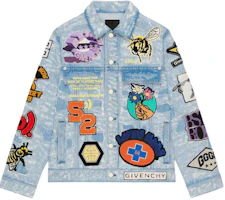 Givenchy x BSTROY FW22 Light Blue Cartoon Patch Polo Jacket Men BM00Q65Y45-420 Givenchy x BSTROY FW22 Light Blue Cartoon Patch Polo Jacket Men BM00Q65Y45-420