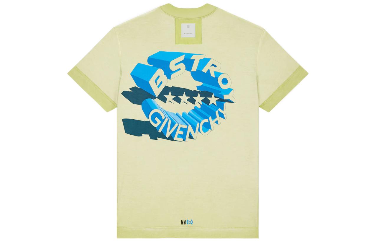 Givenchy Bstroy FW22 Logo Print Short Sleeve T-Shirt Fresh Green  Tee. BM716N3Y9M-358 圖 3