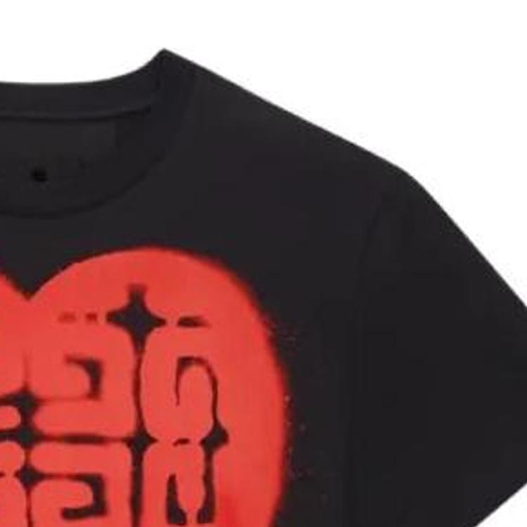 GIVENCHY Chito 4G Graffiti Heart Black Short Sleeve T-Shirt . BM71CD3Y6B-001 圖 6