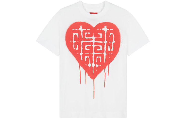 GIVENCHY Chito Graffiti Heart Crewneck Tee White Shirt BM716X3Y6B-100 圖 2