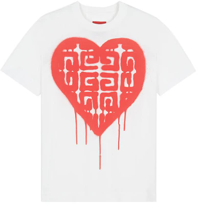 GIVENCHY x Chito Graffiti Heart Crewneck Tee White Shirt BM716X3Y6B-100 Order GIVENCHY x Chito Graffiti Heart Crewneck Tee White Shirt BM716X3Y6B-100