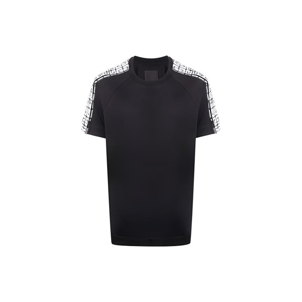 Givenchy Chito Logo Print Crewneck Casual Black T-Shirt Men BM718H3Y6B-001