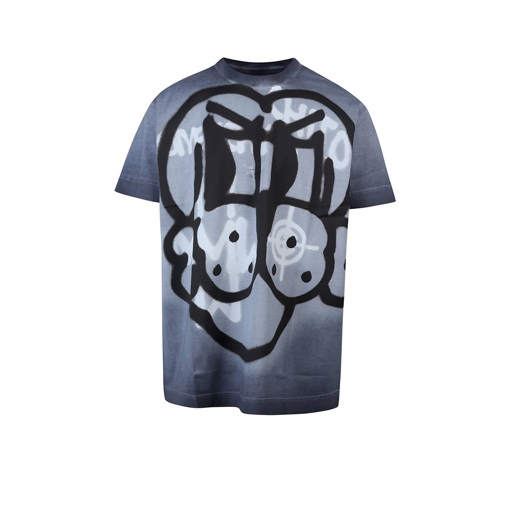 GIVENCHY x Chito Midnight Blue Loose Fit Tee with Dog Print for Men. BM71853Y6B-403