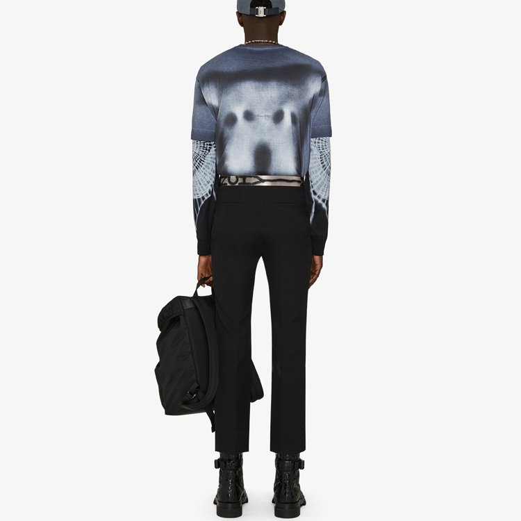 Shop 지방시 x 치토 미드나잇 블루 남성용 강아지 프린트 루즈핏 티셔츠. BM71853Y6B-403