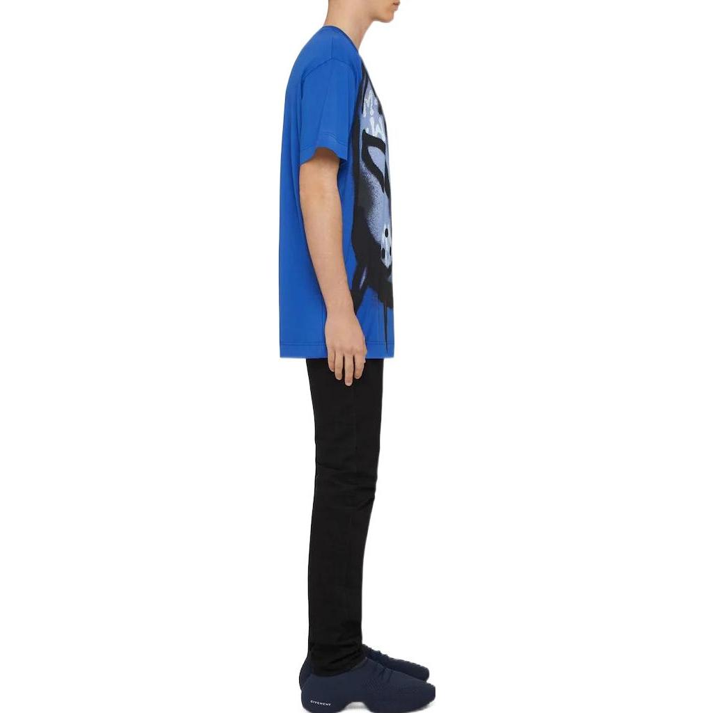 Purchase 纪梵希 x Chito SS22 蓝色狗头印花短袖圆领T恤 BM71EG3Y6B-426