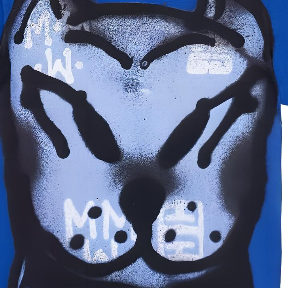 Cheap 纪梵希 x Chito SS22 蓝色狗头印花短袖圆领T恤 BM71EG3Y6B-426