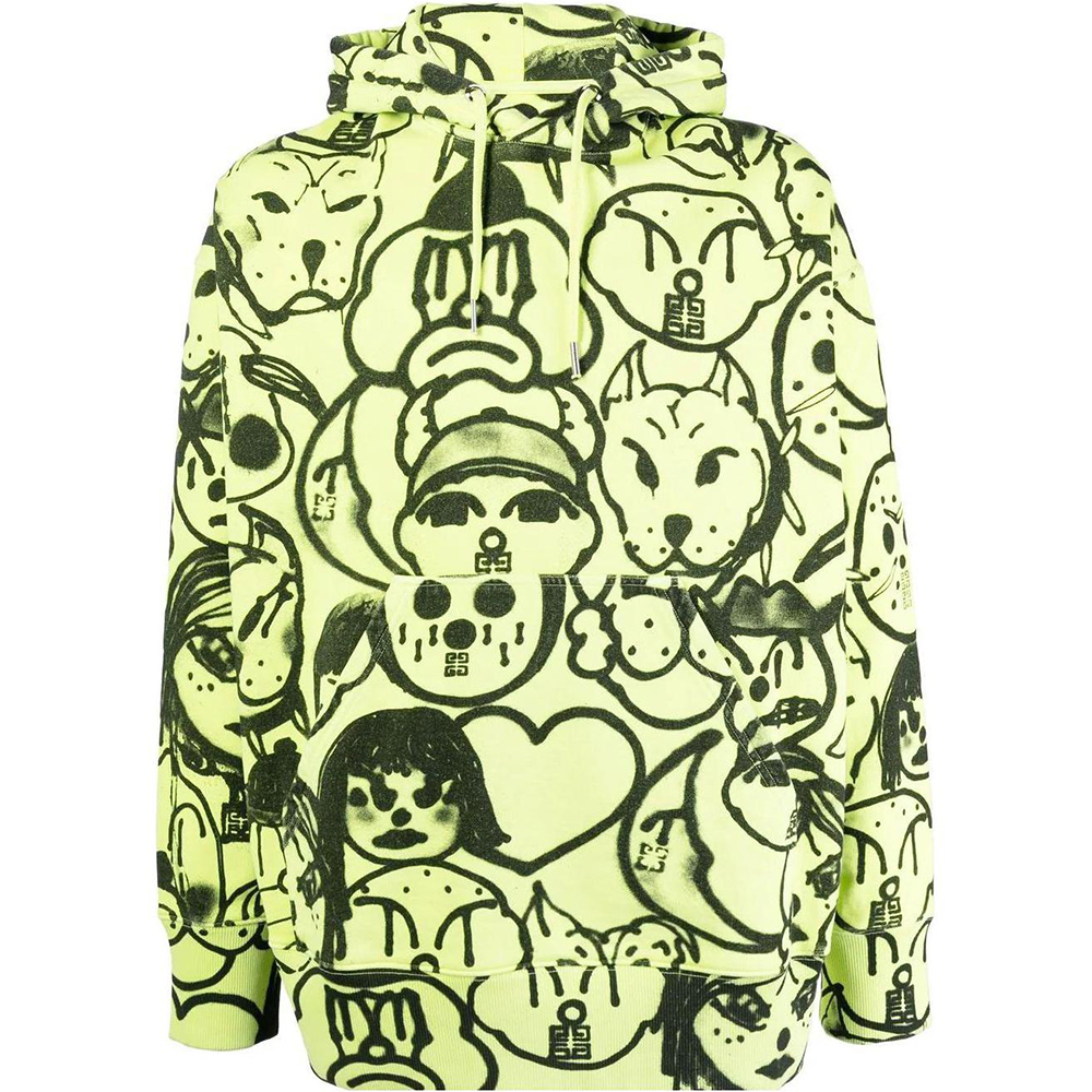 Givenchy Chito SS22 Cartoon Animal Print Hoodie Yellow () BMJ0E530S5-734