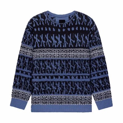 GIVENCHY Chito SS22 Colorblock Crewneck Pullover Sweater Men Blue. BM90HJ4Y9S-407