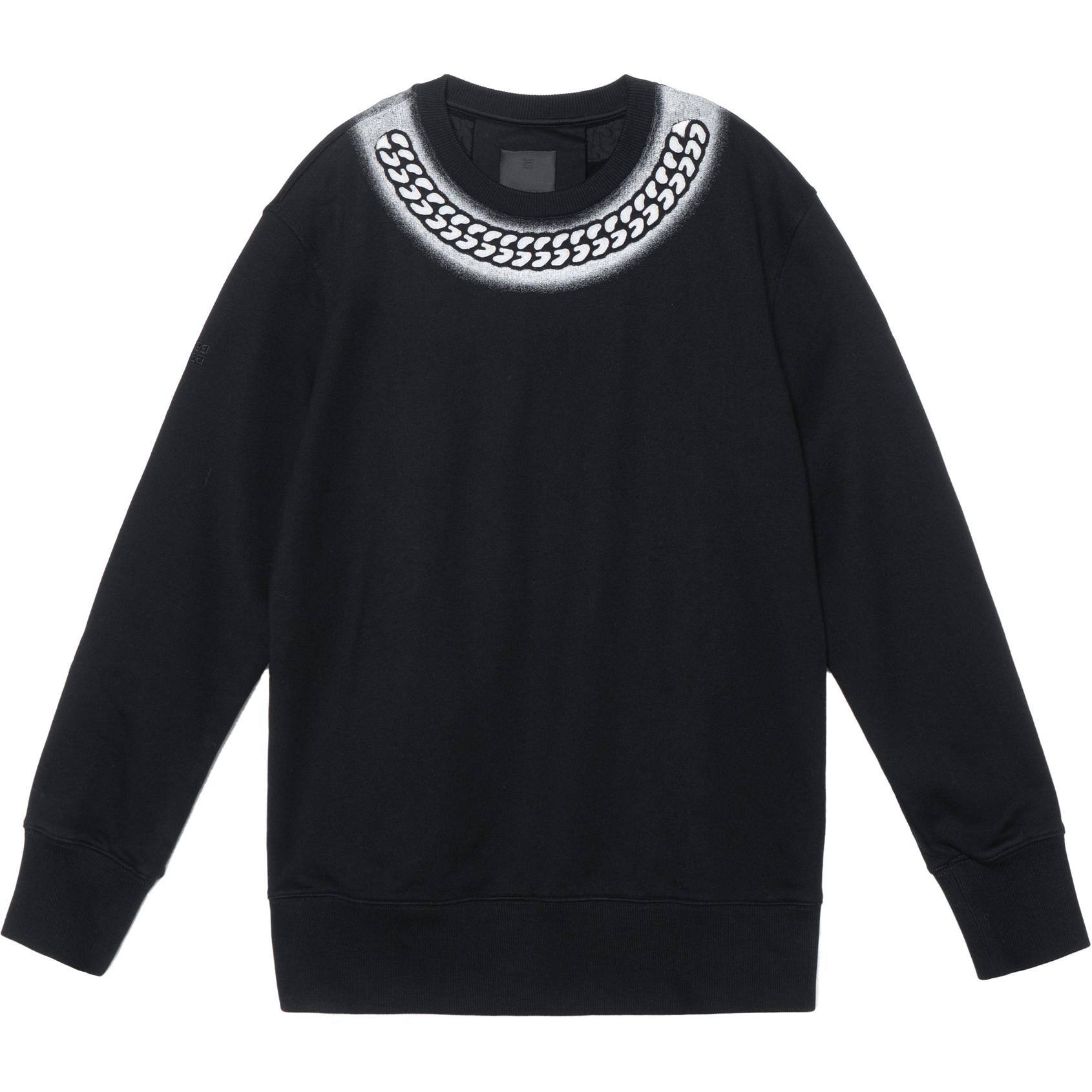Givenchy Chito SS22 Embossed Chain Pullover Sweatshirt Men’s Black BMJ0E13Y6V-001