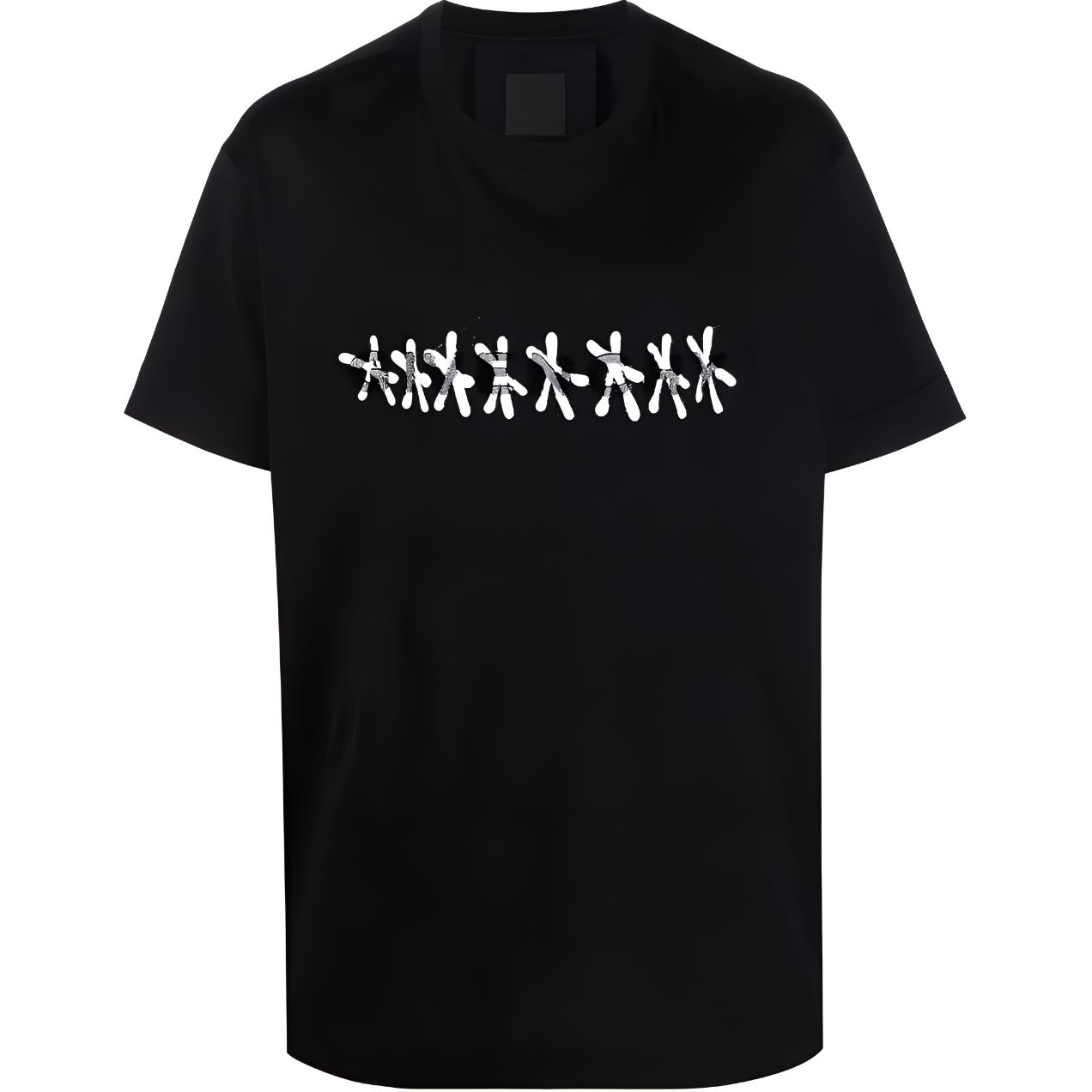 Givenchy Chito SS22 Graphic Print Black Crewneck T-Shirt for Men. BM718P3Y6B-001