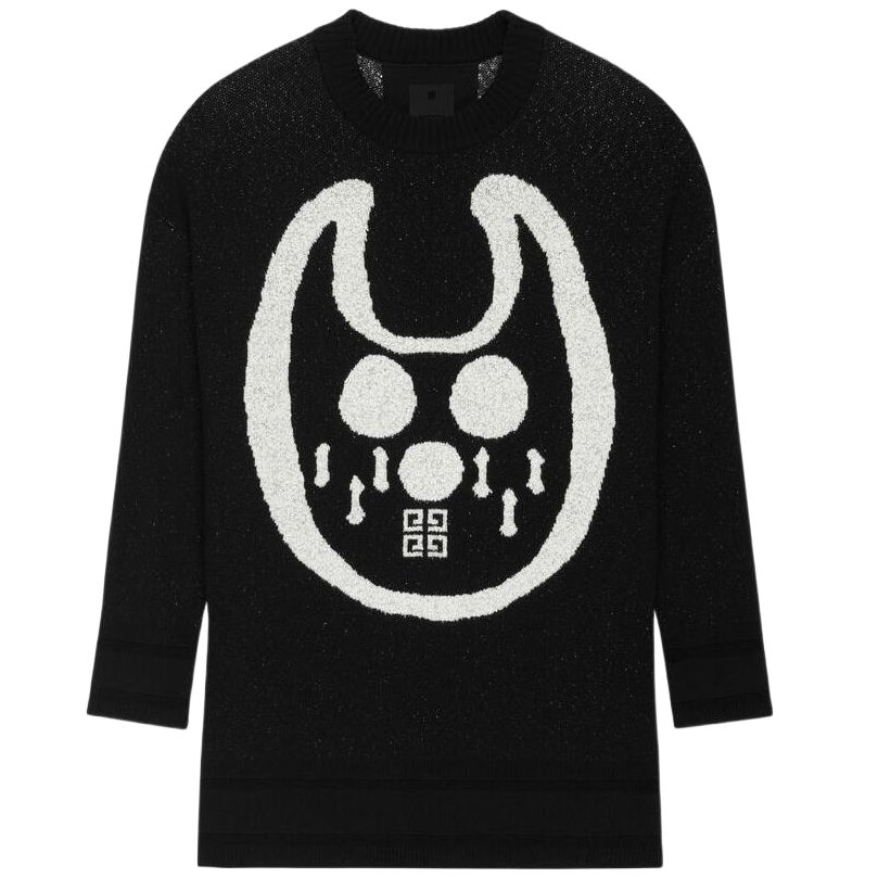 Givenchy x Chito SS22 Mask Pattern Knit Wool Sweater Black . BM90GY4Y9A-004