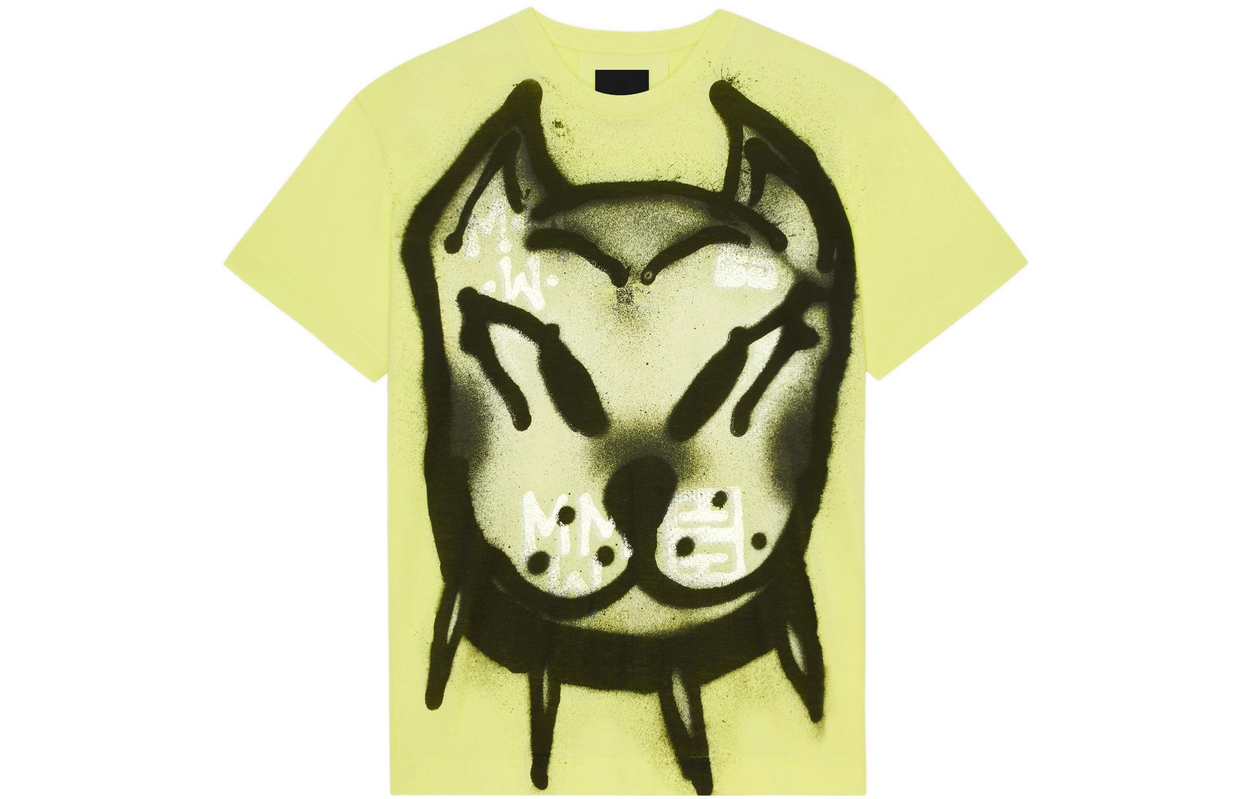 Order 지방시 x 치토 SS22 옐로우 도그 프린트 크루넥 티 남성용 BM71EG3Y6B-725