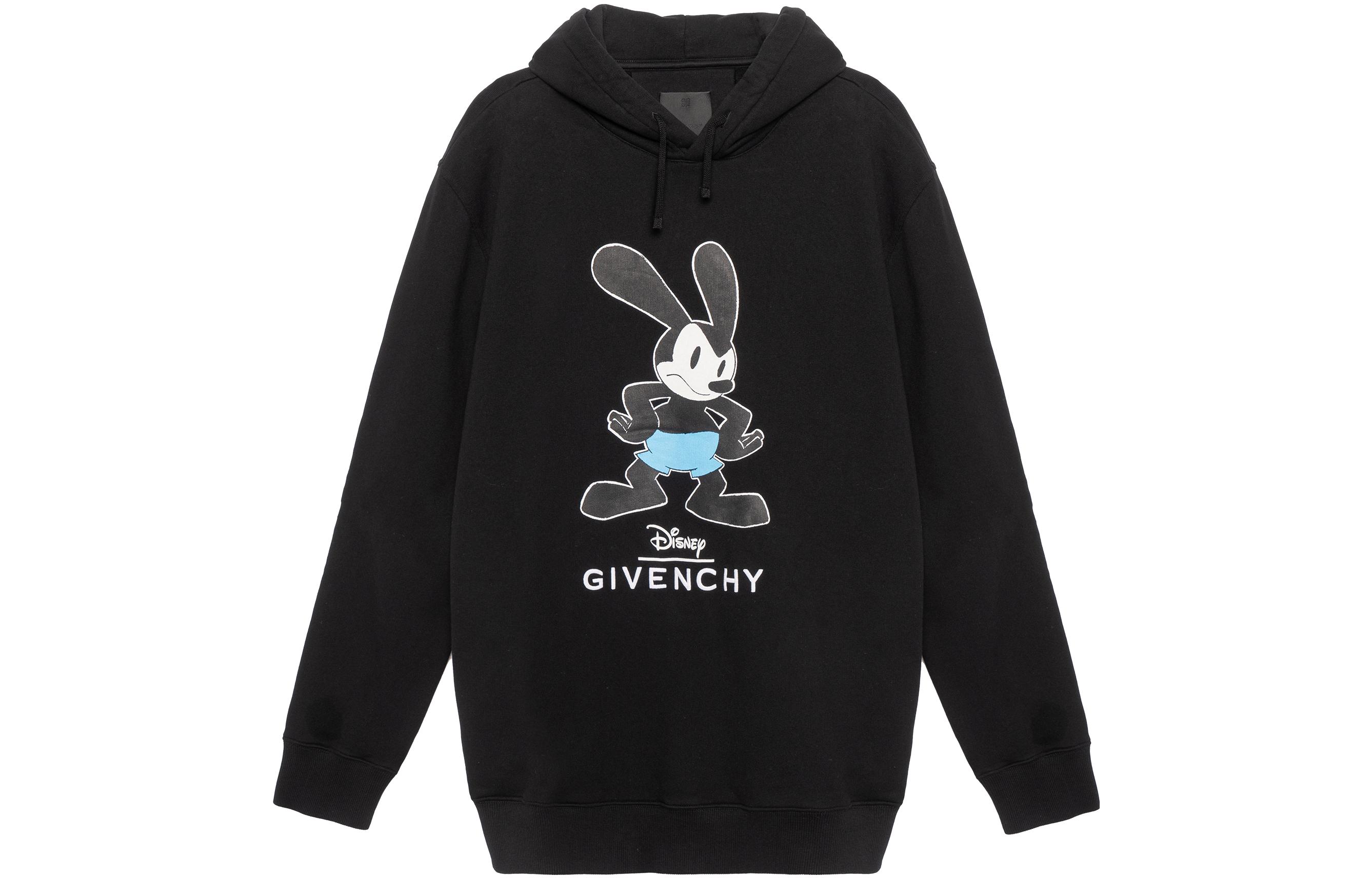 Order GIVENCHY x Disney Hoodie Hitam Cetak Huruf Lengan Panjang. BMJ0HD3YAR-001