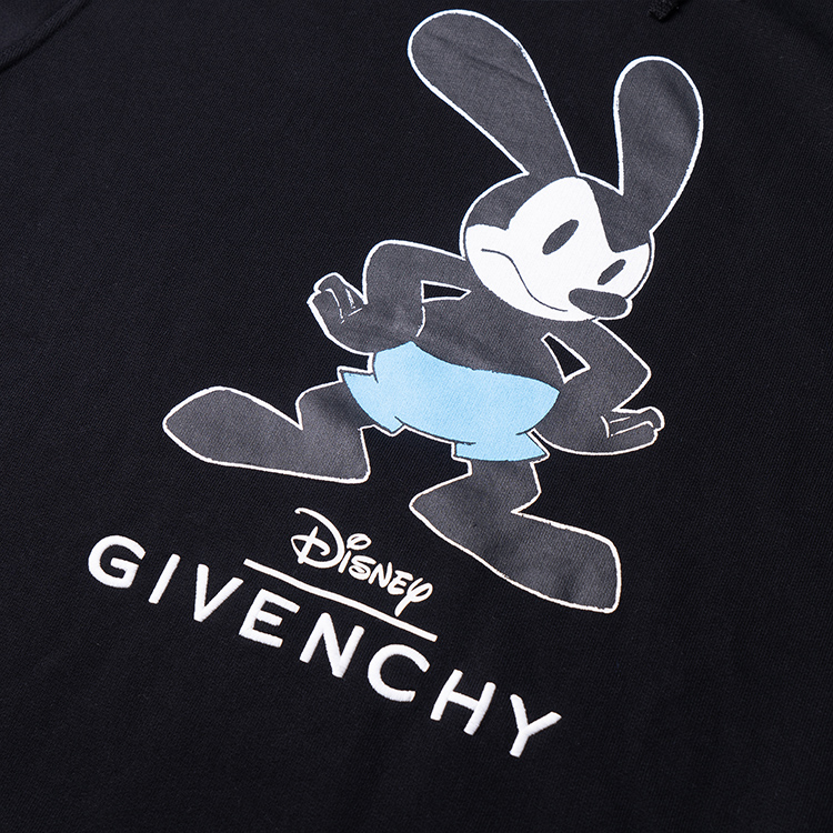 Details for GIVENCHY x Disney Hoodie Hitam Cetak Huruf Lengan Panjang. BMJ0HD3YAR-001