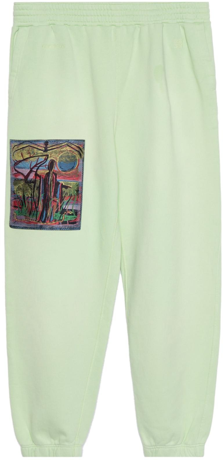 givenchy-x-josh-smith-fw-22-green-slim-jogger-pants-with-art-embroidery-patch-bm-51173-y69-340