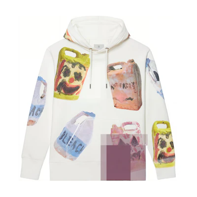 Givenchy Josh Smith SS22 Cartoon Print Hoodie Grey Taupe Fashion. BMJ0FR3Y6V-999